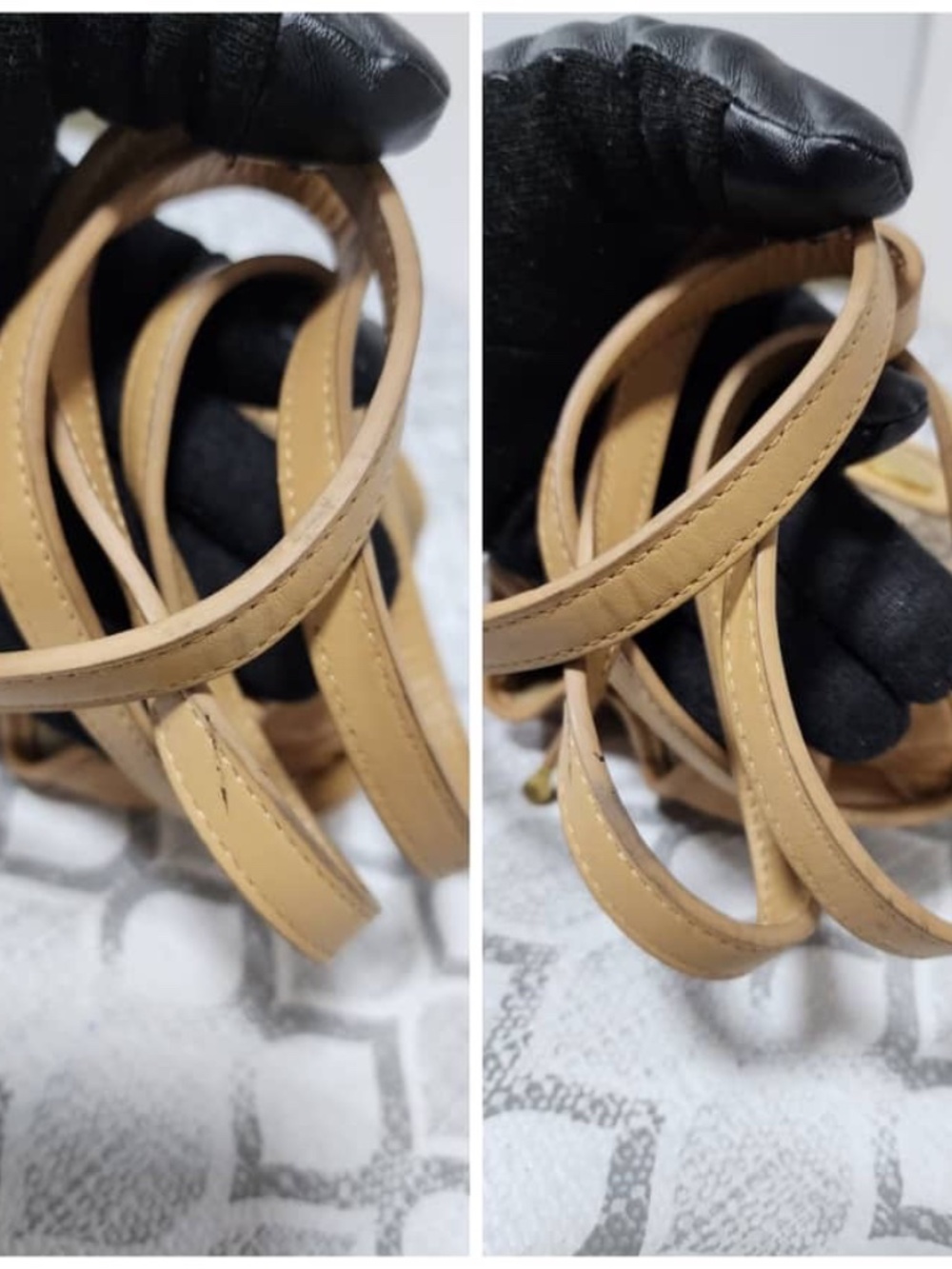 Authentic GUCCI Vintage Monogram Canvas Mini Drawstring Bucket Bag Brown/Beige - Picture 8 of 13
